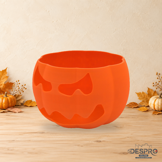 Cuenco calabaza de Halloween impreso en 3D — ambientación otoñal | Despro