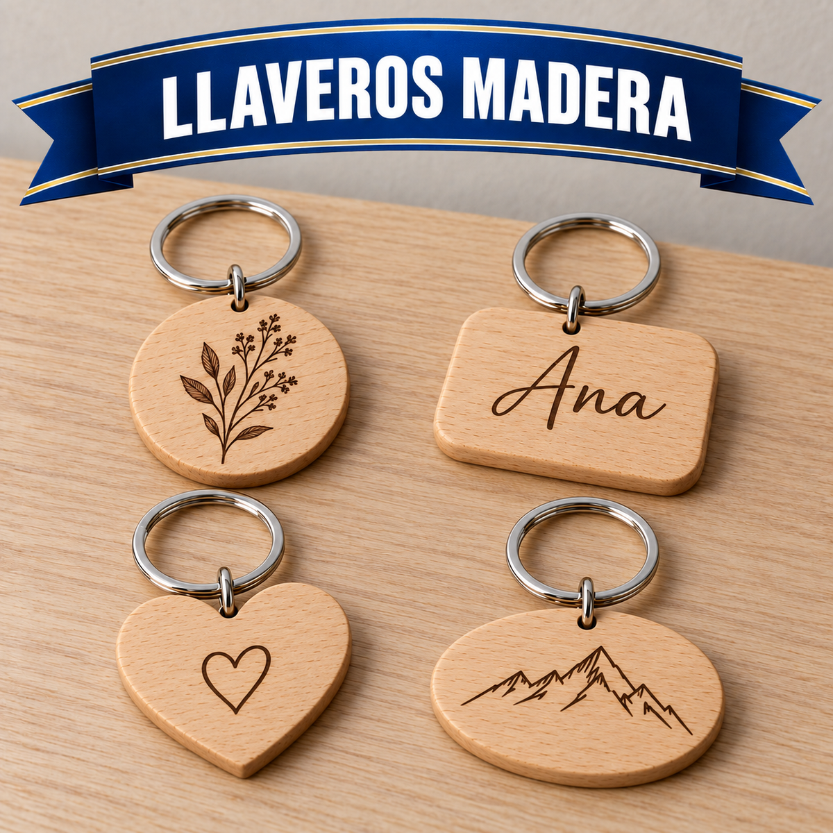 Llaveros Madera