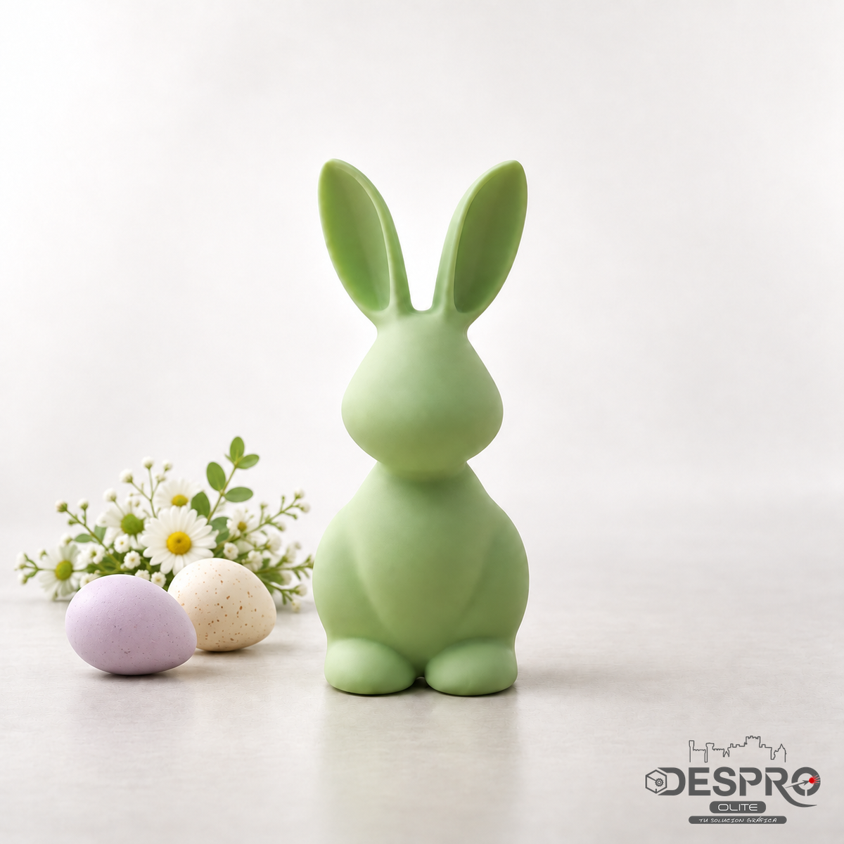 Conejo minimalista de Pascua — vista frontal | Despro