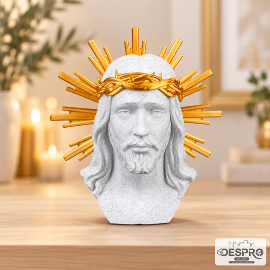 Busto de Jesucristo con Corona de Espinas y Halo Dorado — ambientación | Despro