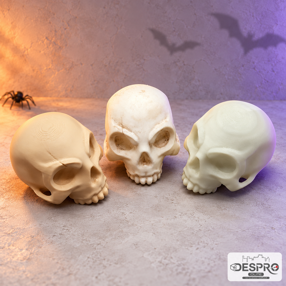 Calavera Decorativa de Halloween Impresa en 3D — vista sobre fondo neutro | Despro