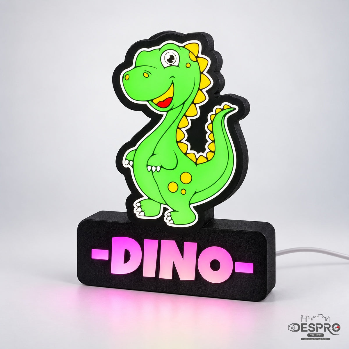 Lámpara LED Dinosaurio 1 con nombre — Despro