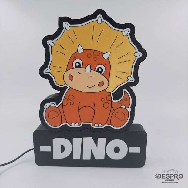 Lámpara LED Dinosaurio 3 con nombre — Despro