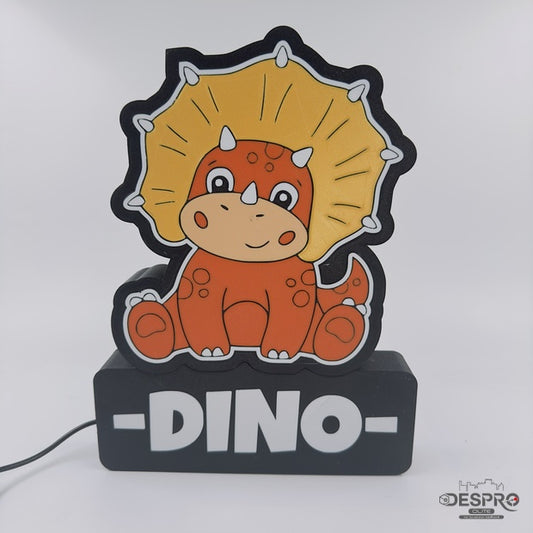 Lámpara LED Dinosaurio 3 con nombre — Despro
