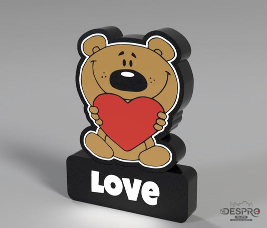 Lámpara LED Osito Amor con corazón — Despro